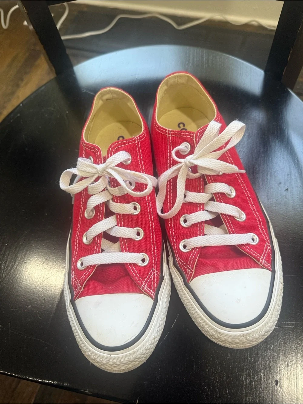 Converse All Star Red Low Top Canvas Sneakers 4.5 Big Girls